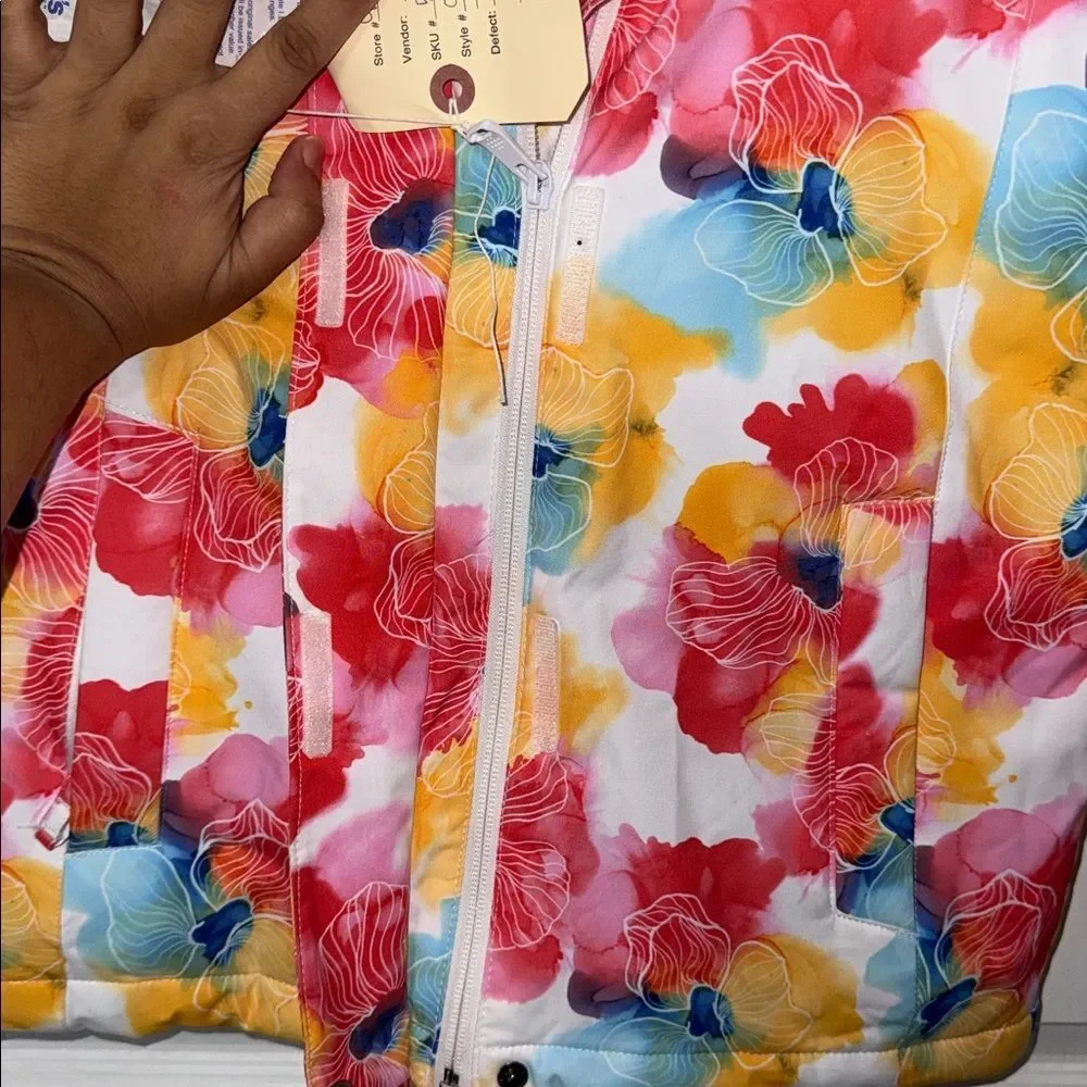Roxy Kids Colorful Floral Puffer Jacket 10(M) LIKE NEW(zipper stuck)